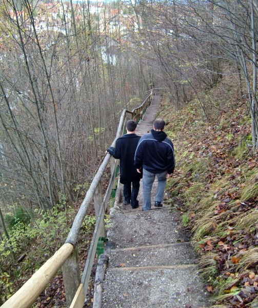 Treppe runter zum Eisstadion